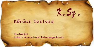Kőrösi Szilvia névjegykártya